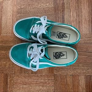 Vans Slip ons in teel green